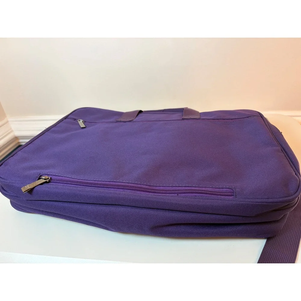 CoolBell Laptop Messenger Bag Unisex Large Purple Multi-Pocket Padded Briefcase